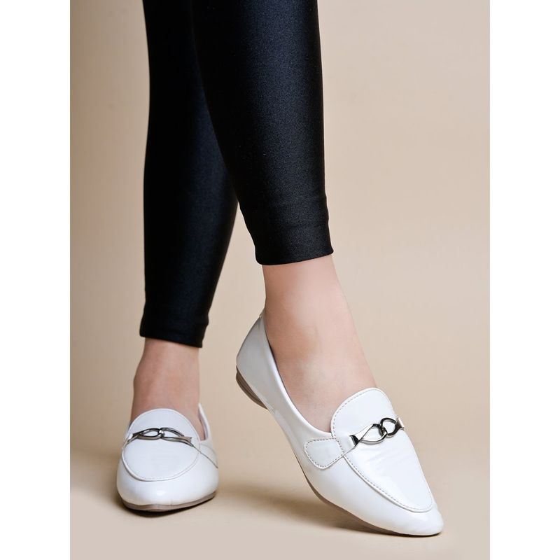 Shoetopia Round Toe Flat White Belly for Women (EURO 39)