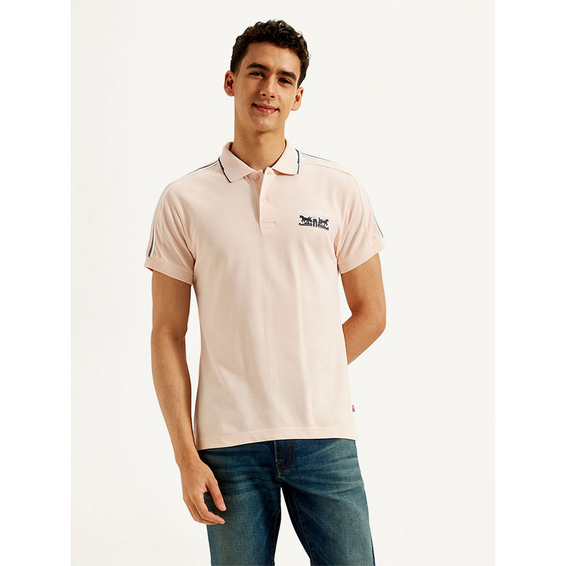 Levi's Pink Solid Slim Fit Polo T-Shirt (2XL)
