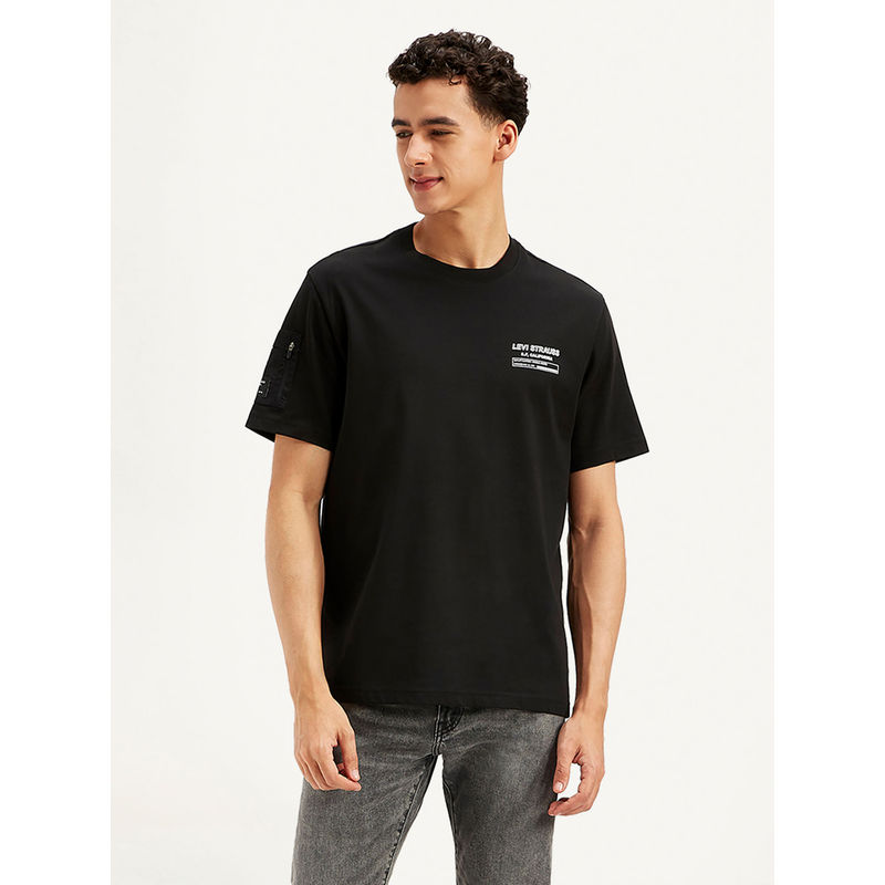 Levi's Black Printed Regular Fit T-Shirt (S)