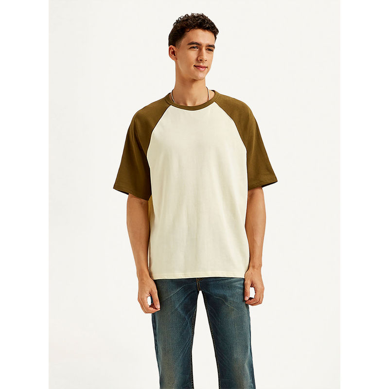 Levi's Cream Colorblock Loose Fit T-Shirt (XL)