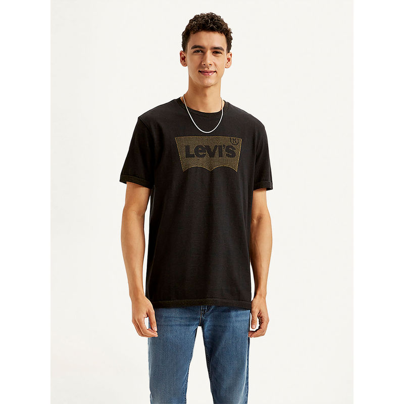 Levi's Black Printed Slim Fit T-Shirt (M)