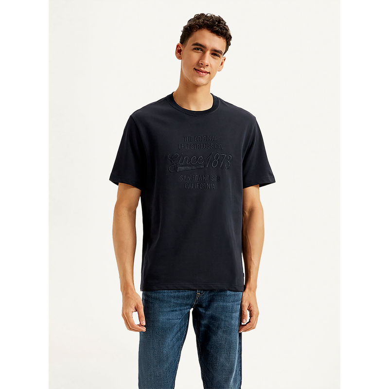 Levi's Black Typography Regular Fit T-Shirt (S)