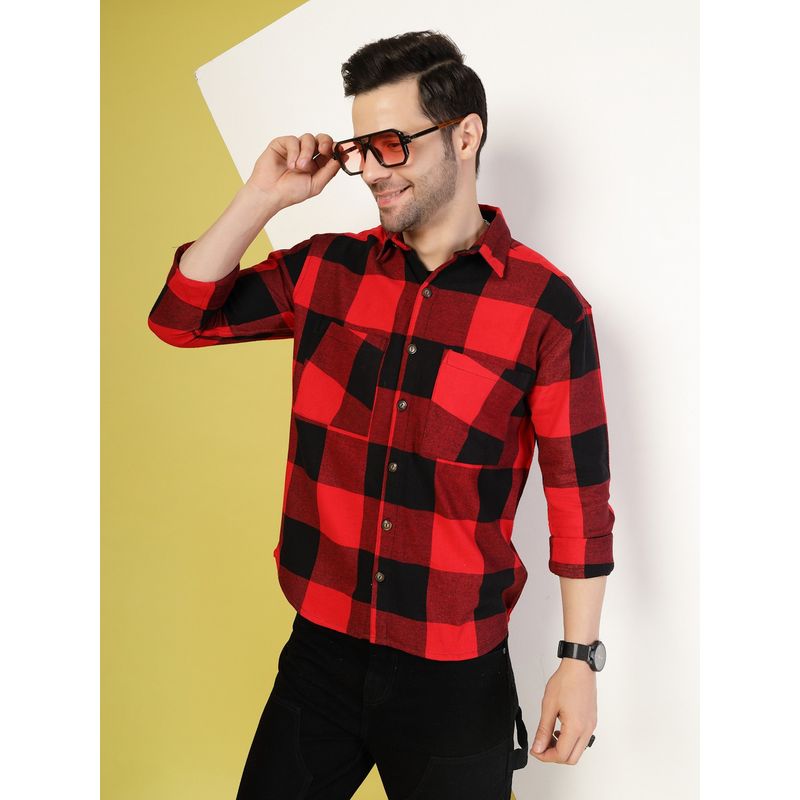 RIGO Oversized Checked Red Shirt (M)