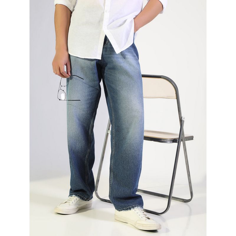 SHOWOFF Edition Men's Blue Faded Wash Straight Fit Jeans (30)