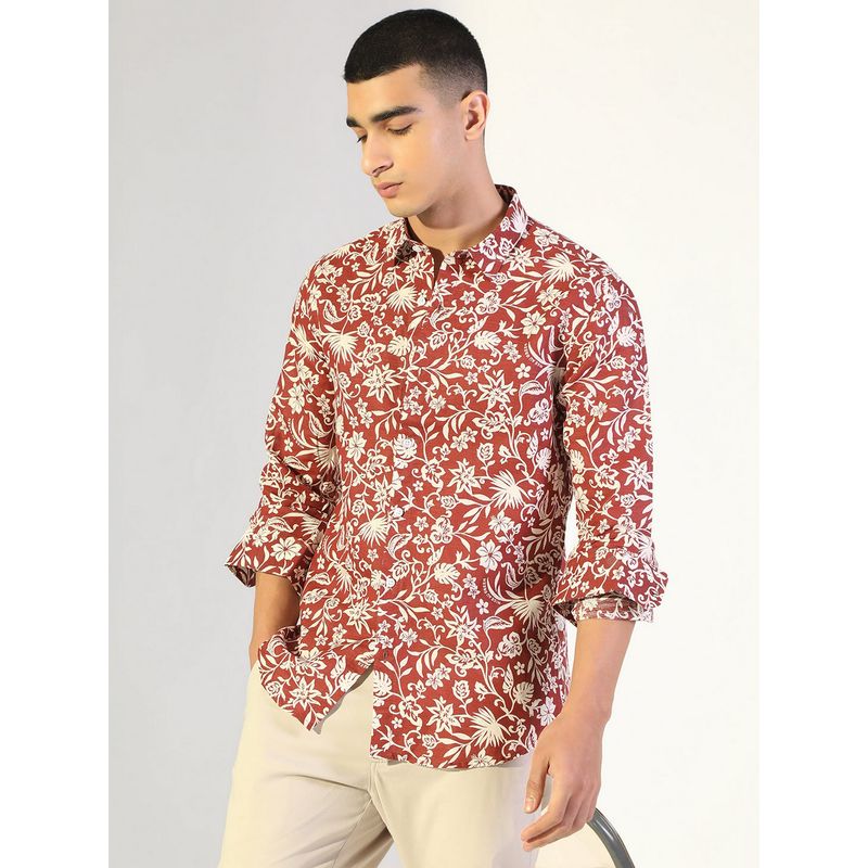 SHOWOFF Men's Maroon Casual Shirt (S)