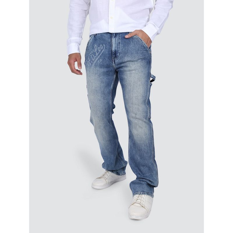 Lee Men's Blue Trenton Boot Cut Fit Mid Rise Jeans (30)