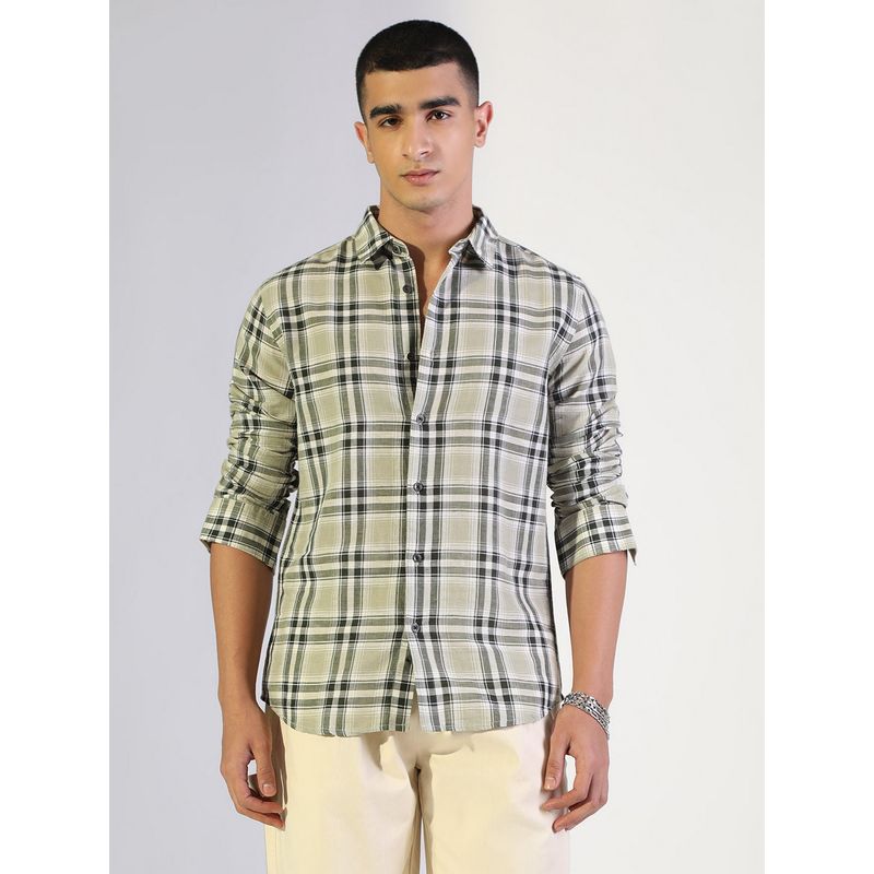 SHOWOFF Men's Green Casual Shirt (S)