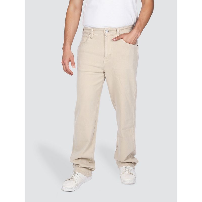 Wrangler Men's Cream Redding Comfort Fit Low Rise Jeans (32)