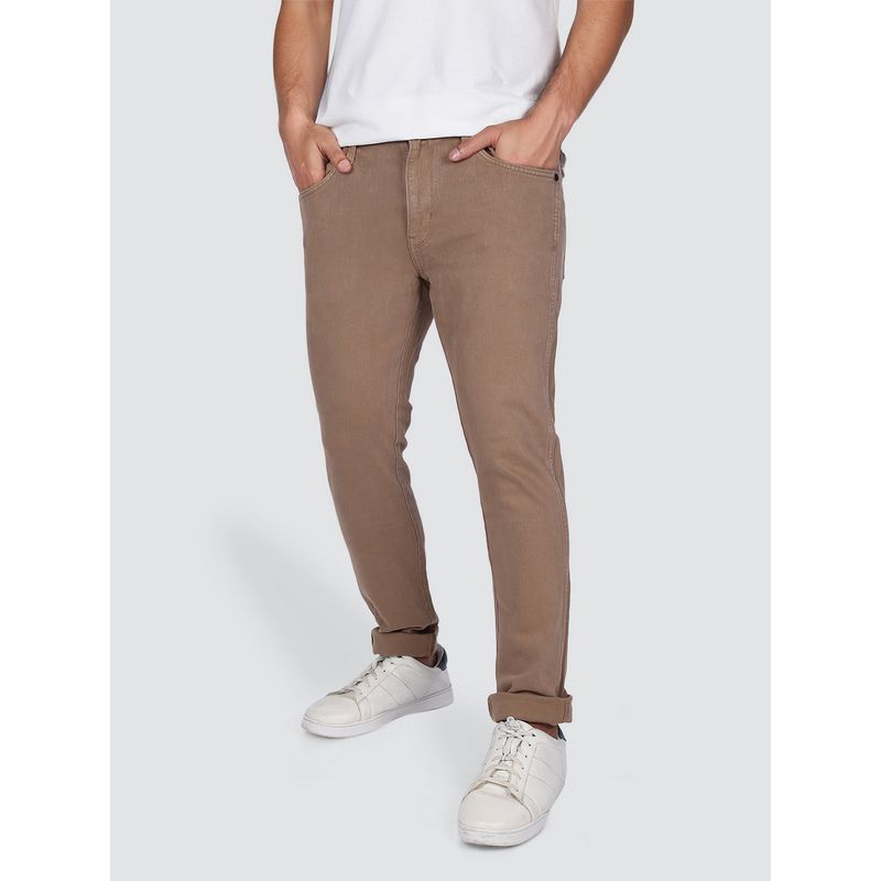 Wrangler Men's Brown Bostin Slim Fit Mid Rise Jeans (30)