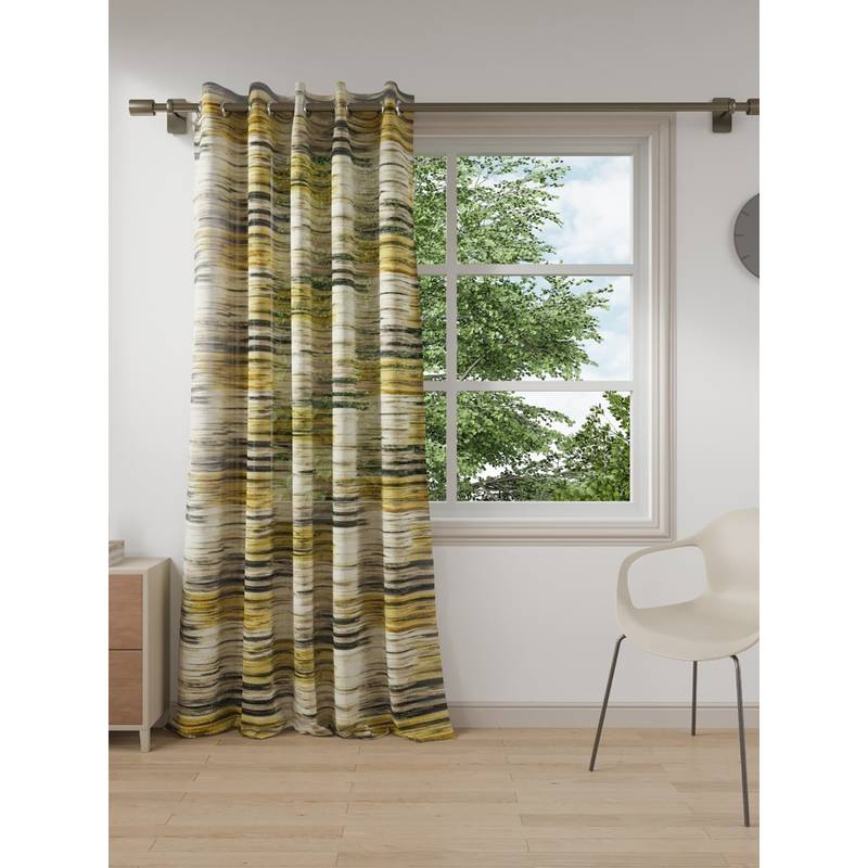 Ddecor Live Beautiful 1 Piece of Abstract Door Ready Made Curtain - Multi-Color (7 Feet)