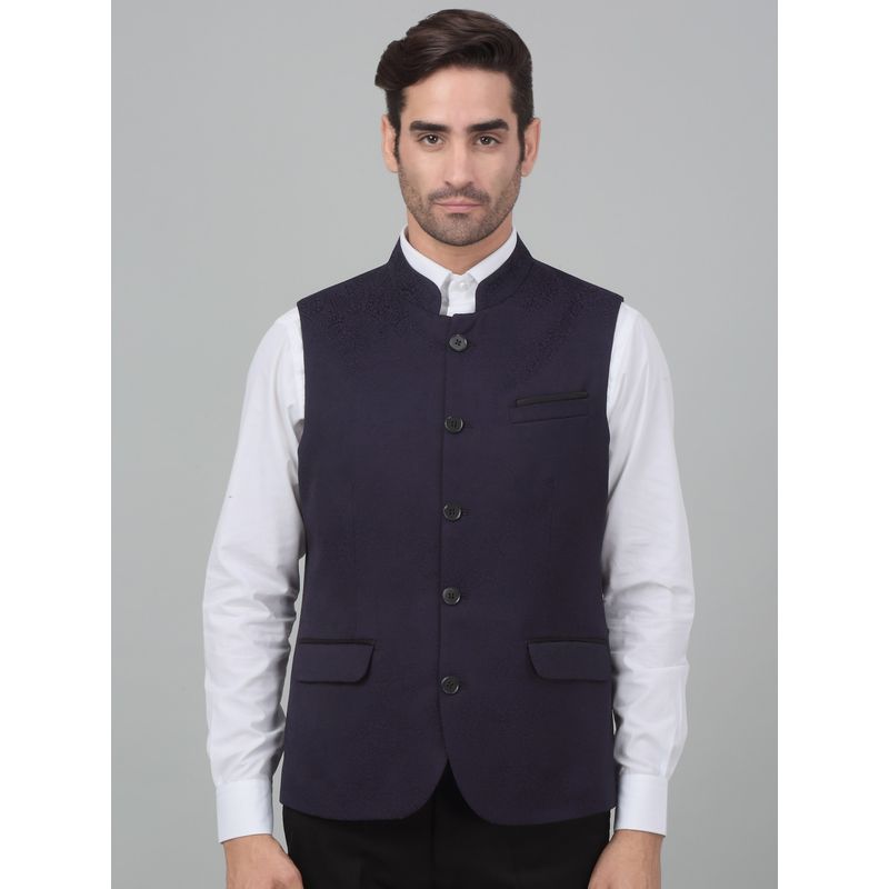 Cantabil Men Purple Woven Party Wear Waistcoat (38)