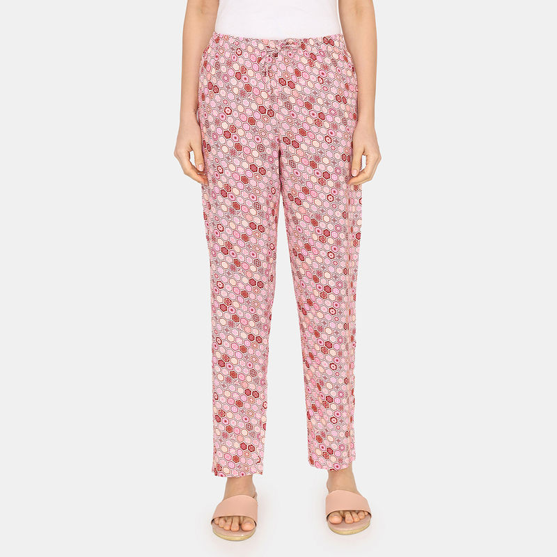 Zivame Bloom Hive Woven Pyjama - Prairie Sunset (L)