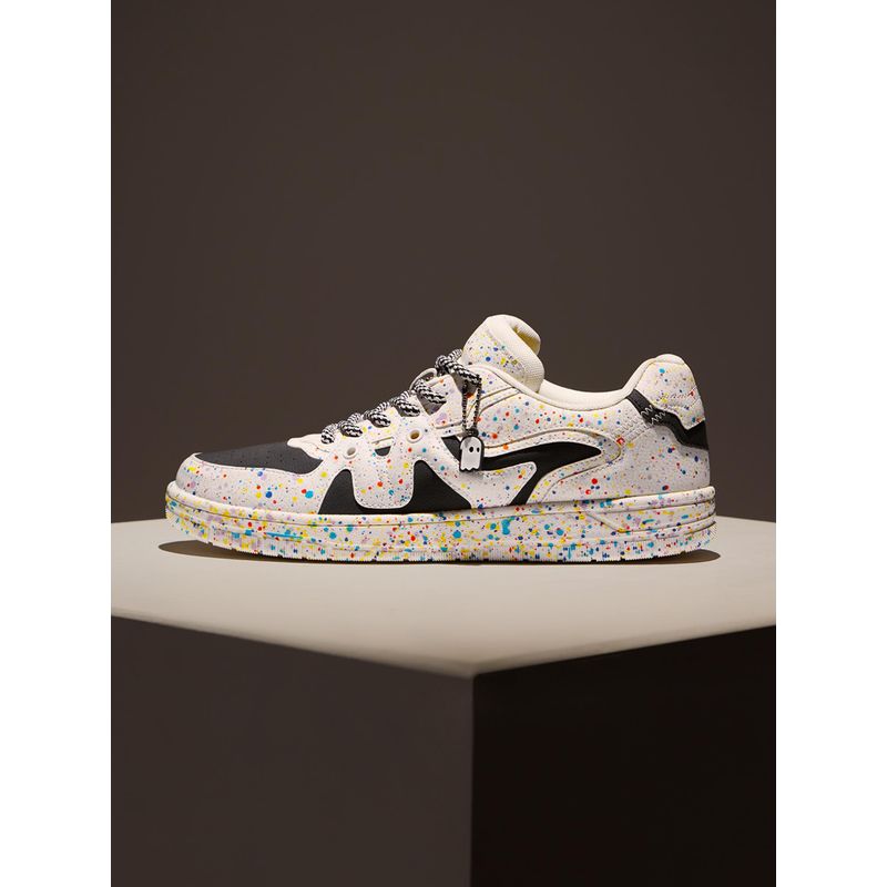 The Souled Store Originals Ubz : Splatter Men Low Top White Sneakers (UK 10)