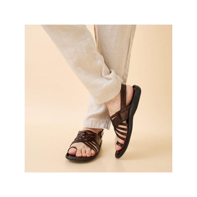 REGAL Brown Men One Toe Formal Strappy Sandal (UK 8)