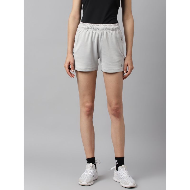 Alcis Women Light Grey Anti Static Soft Touch Slim Fit Training Shorts (XL)