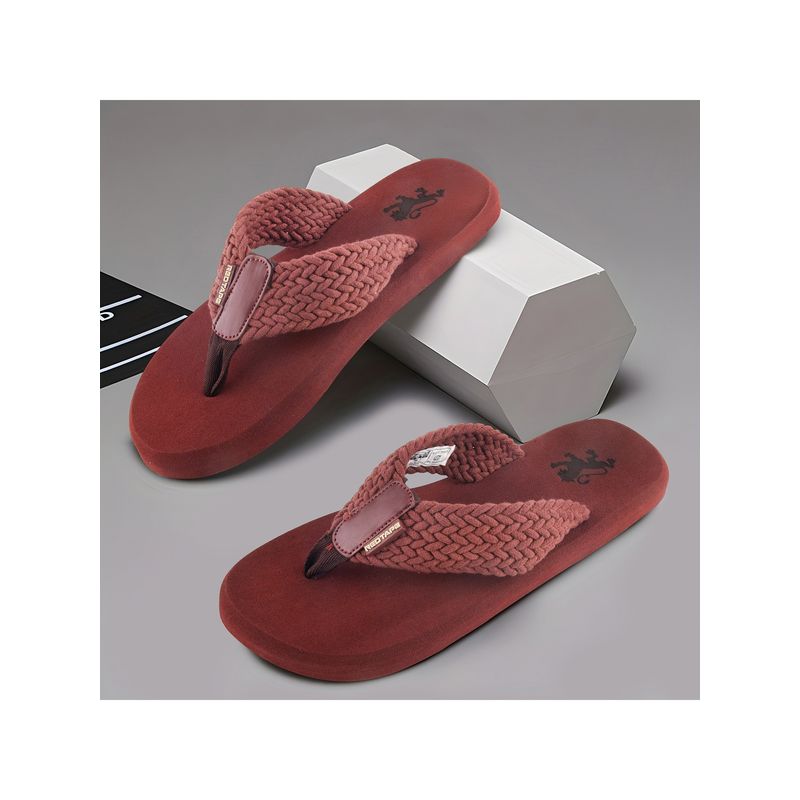Red Tape Maroon Mens Eva Comfort Flip Flop (9)