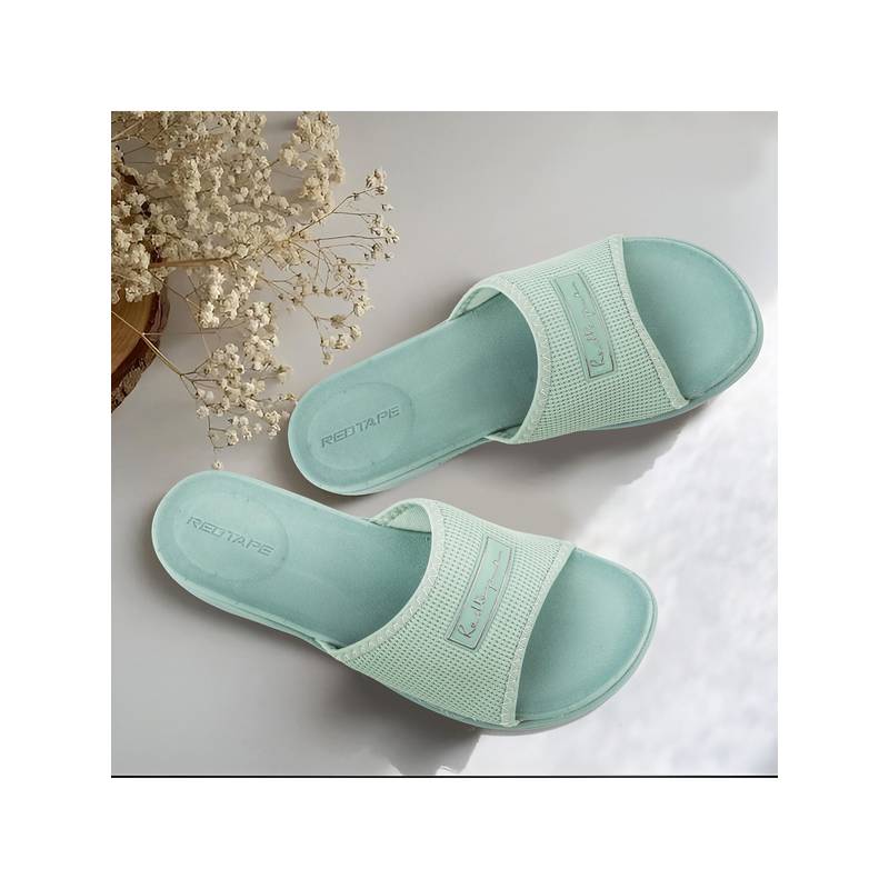 Red Tape Women's Eva Comfort Sliders - Green (UK 7)