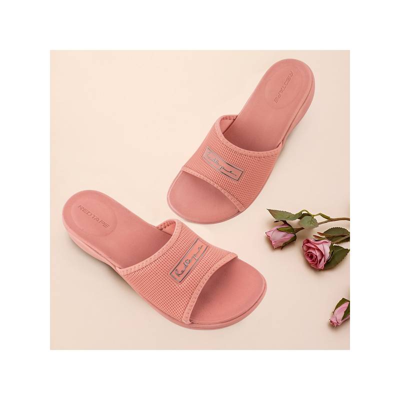 Red Tape Women's Eva Comfort Sliders - Pink (UK 3)
