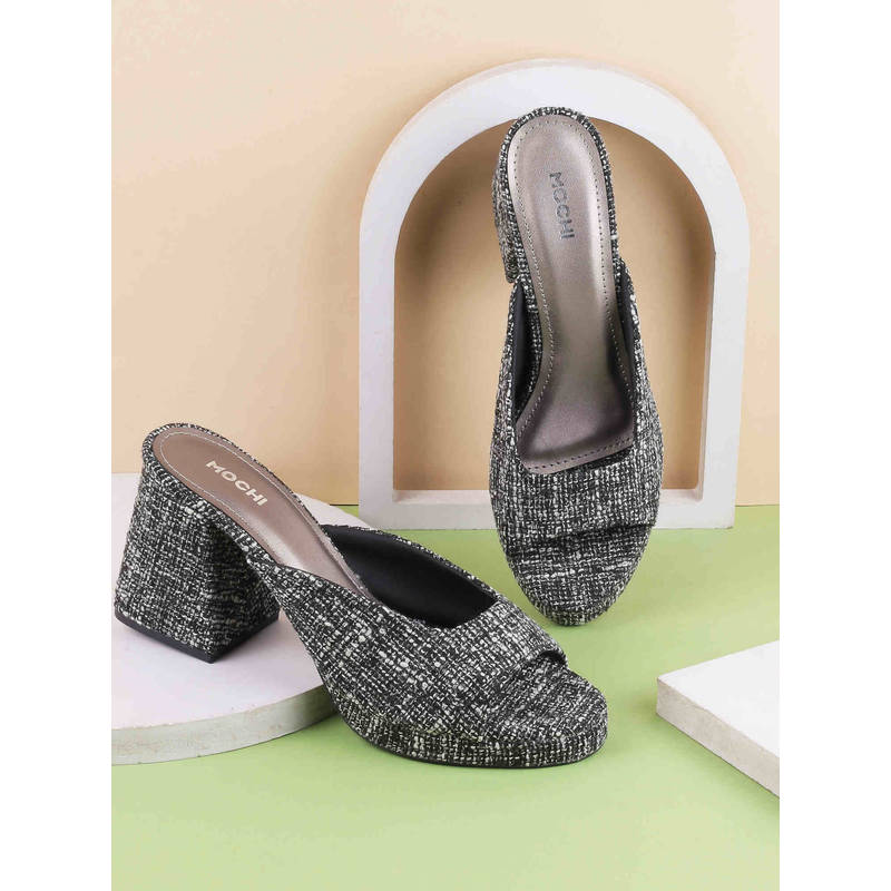 Mochi Women Grey Casual Heels (EURO 39)