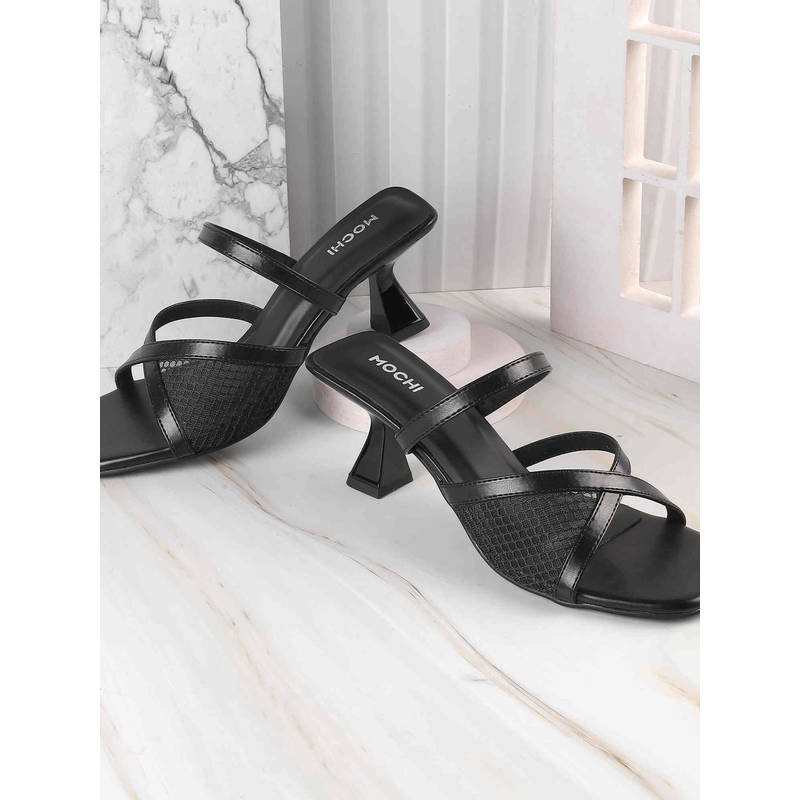 Mochi Women Black Casual Heels (EURO 36)