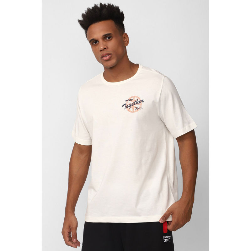 Reebok Mens Basketball Aawh Chalk T-Shirt Off White (S)