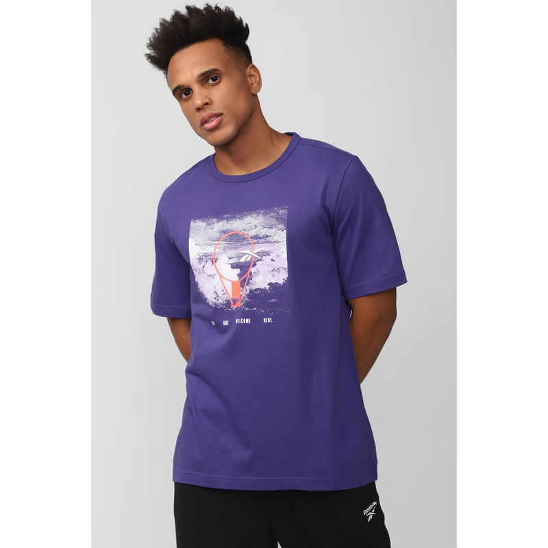 Reebok Mens Basketball Aawh Vecnav T-Shirt Purple (XS)