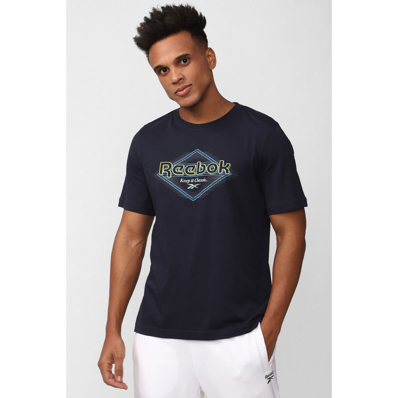 Reebok Mens Gs Keep It Classic T-Shirt Navy Blue (XS)