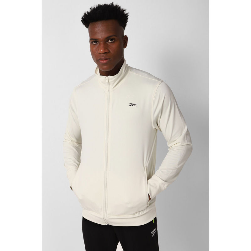 Reebok Mens Fitness Track Jacket Off White (2XL)