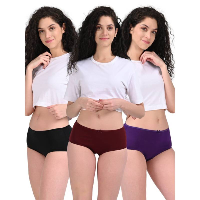 Adira BrZee Hipster Panties Black Maroon Purple (10XL)