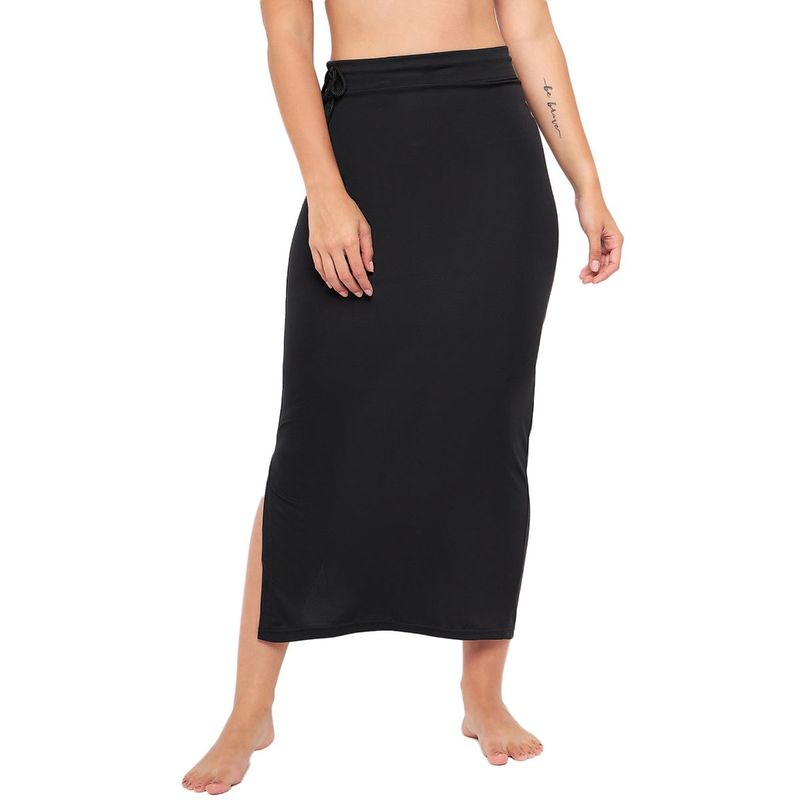 Secrets By ZeroKaata Seamless Saree Shapewear Petticoat for Women with Side Drawstring Black (4XL)