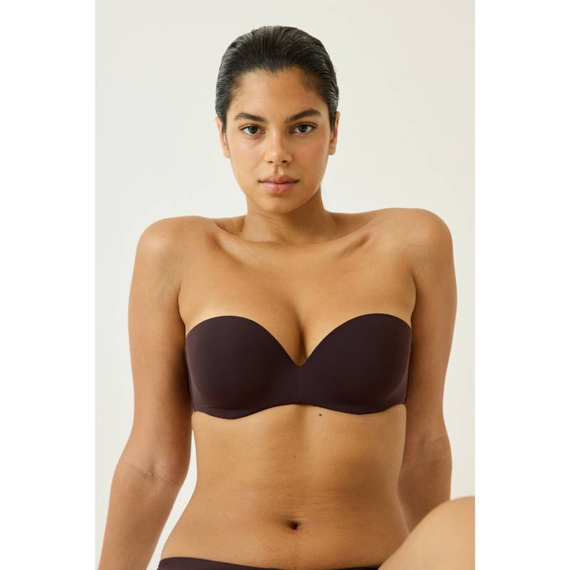 H&M Women Brown Padded Microfibre Balconette Bra (34B) (34B)