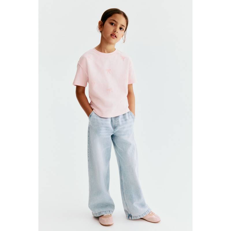 H&M Girls Blue Wide Leg Paper Bag Jeans (1.5-2 Years)