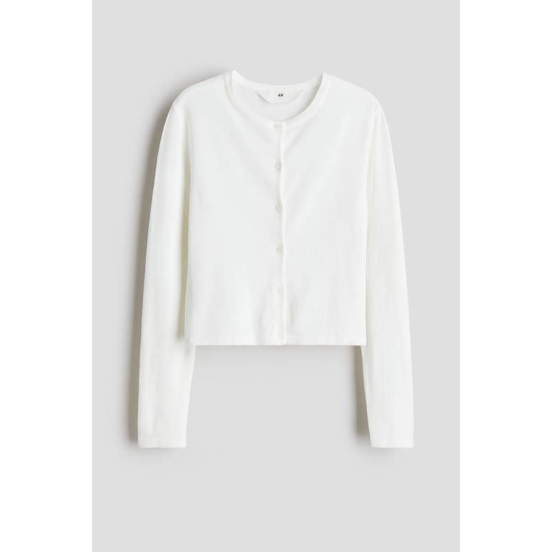 H&M White Fine-Knit Cardigan (8-10 Years) (8-10 Years)