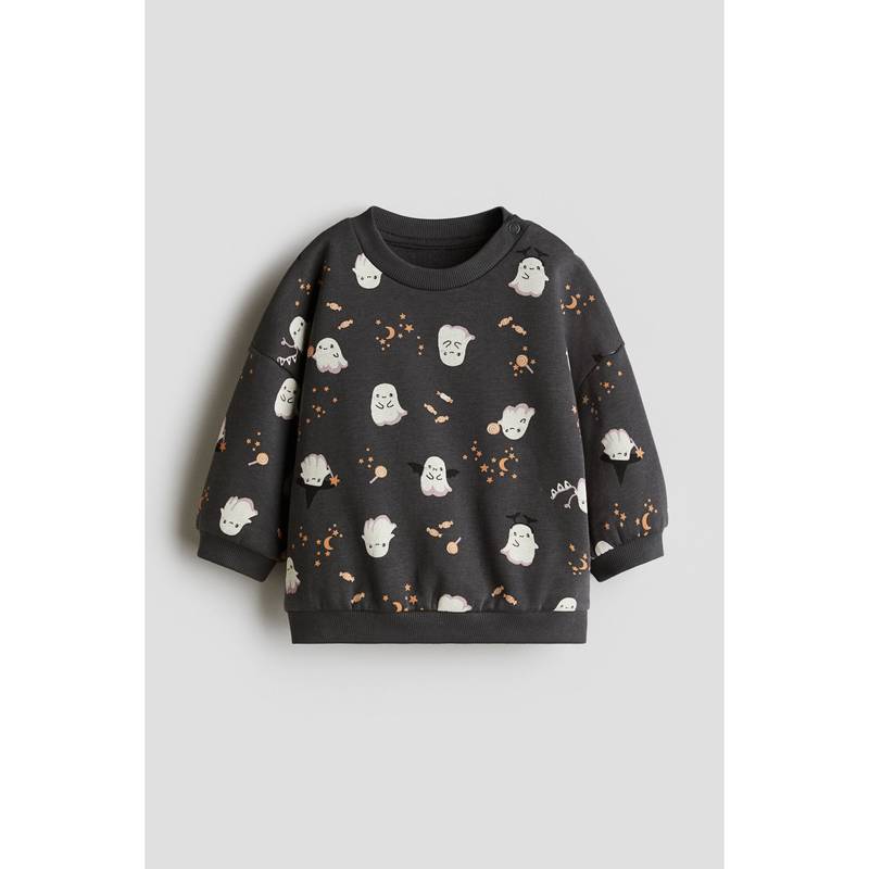 H&M Grey Printed Sweatshirt (4-6 Months) (4-6 Months)