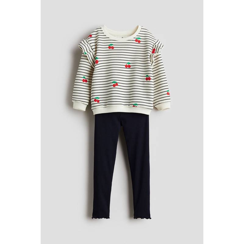H&M 2-Piece Sweatshirt And Leggings Set Black (1.5-2 Years)