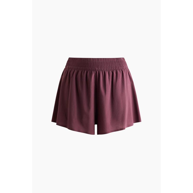 H&M Women Red Layered Sports Shorts With Pocket (XL)