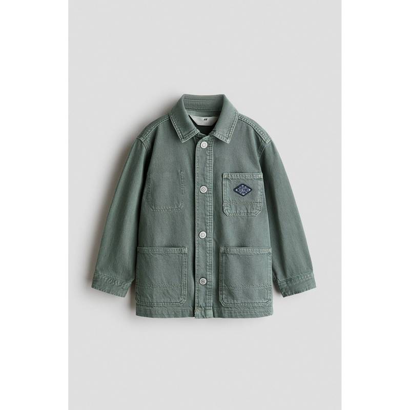 H&M Boys Green Oversized Cotton Shirt (2-4 Years)
