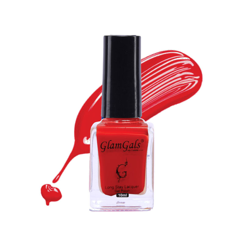 GlamGals Long Stay Lacquer,pastel Nail Polish ( Orange Flame)