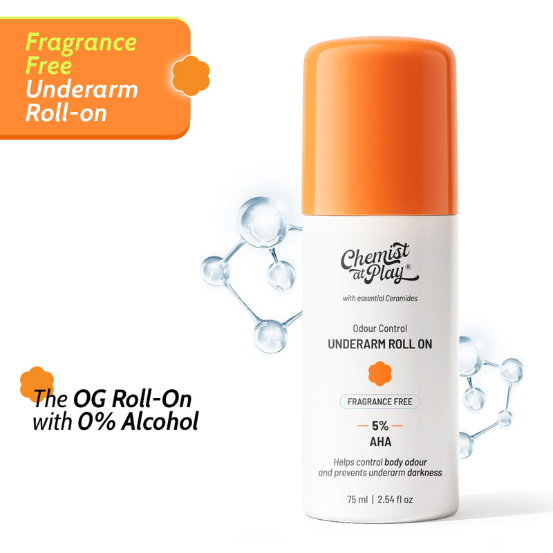 Chemist at Play 5% AHA Underarm Roll On Lactic Acid for Dark & Pigmented Skin - Fragrance Free