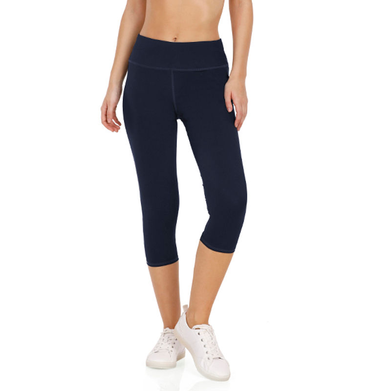 Amante Smooth Fitness Capri Pant - Blue (L)