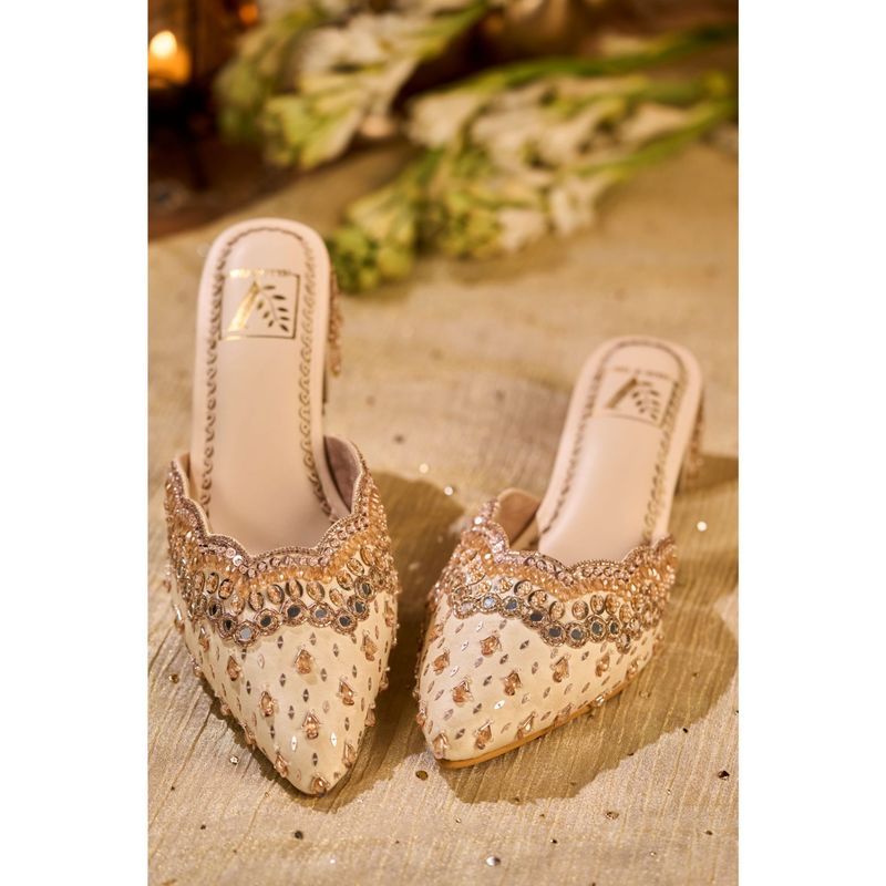 House of Vian Shabnam Beige Mules (EURO 36)