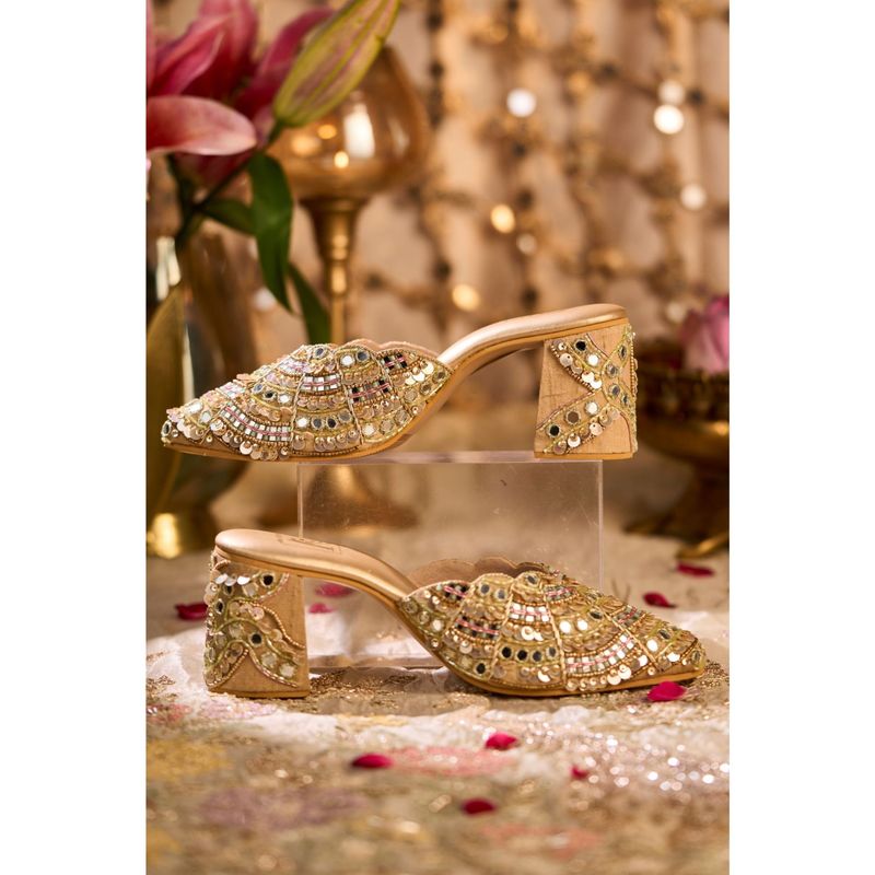House of Vian Suroor Gold Mules (EURO 36)