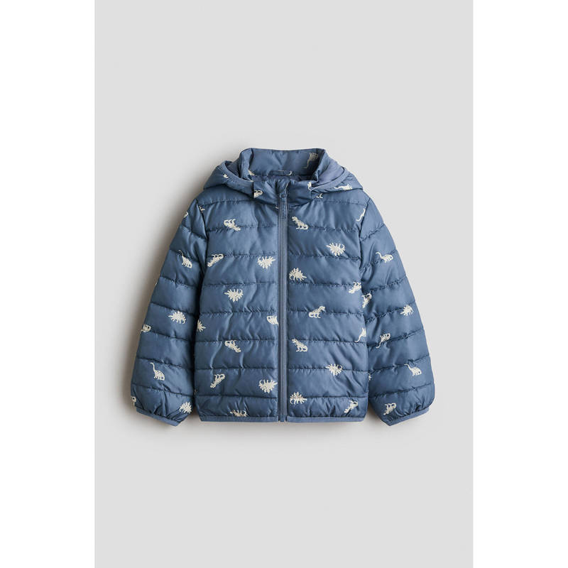 H&M Boys Blue Water-Repellent Printed Puffer Jacket (1.5-2 Years)