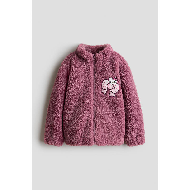 H&M Girls Purple Appliqued Teddy Jacket (1.5-2 Years)