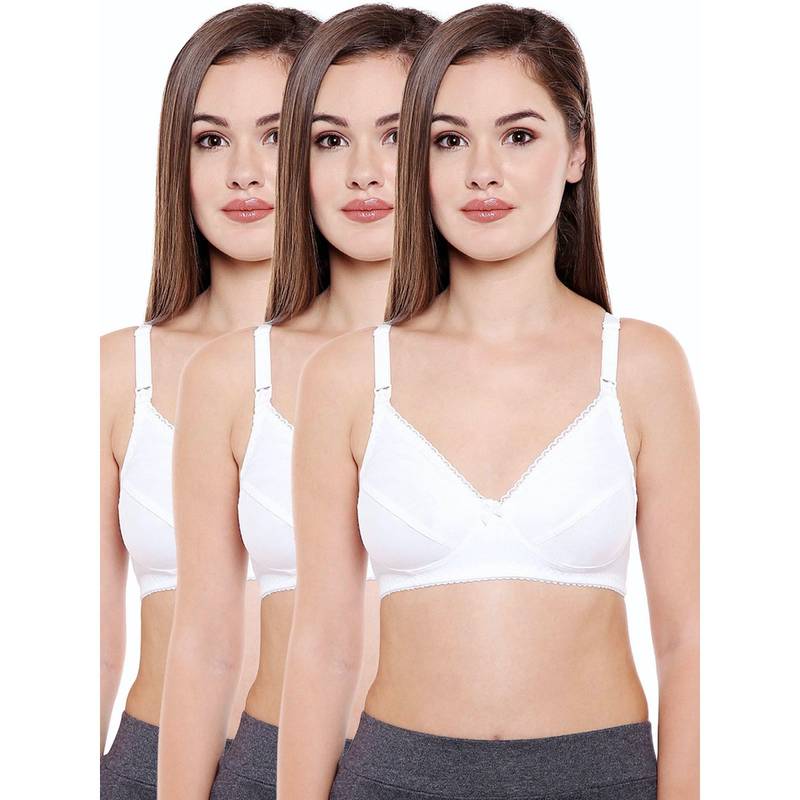 Bodycare 100% Cotton Non Padded Non Wired Feeding Bra (Pack of 3) (38B)