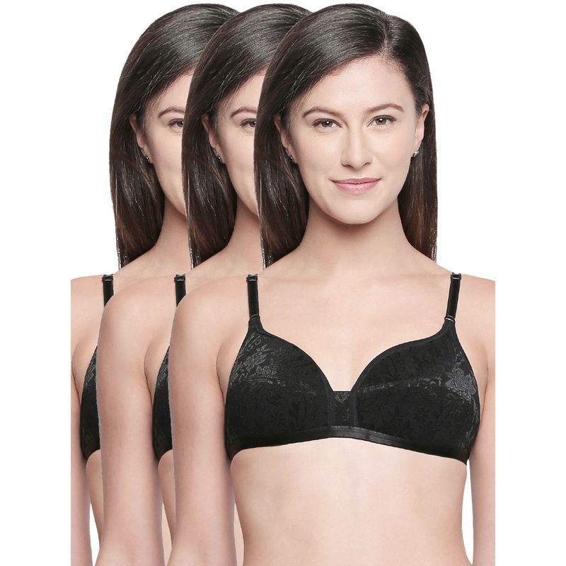 Bodycare Cotton Lightly Padded Non Wired T-Shirt Bra (Pack of 3) (30B)