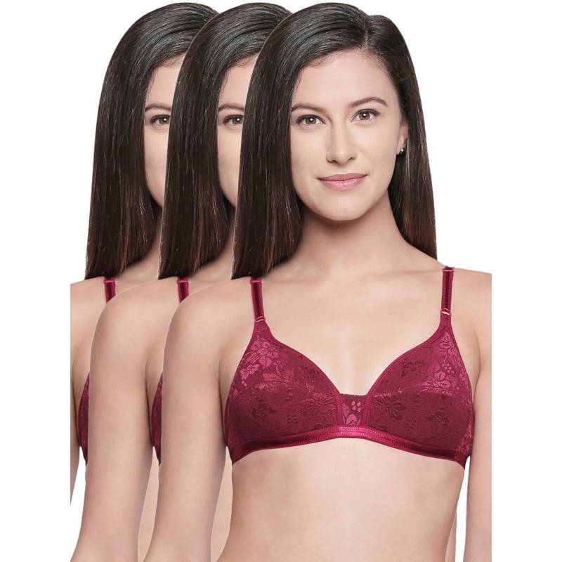 Bodycare Cotton Lightly Padded Non Wired T-Shirt Bra (Pack of 3) (36B)