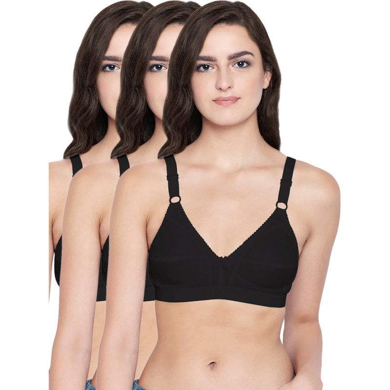 Bodycare 100% Cotton Non Padded Non Wired Regular Bra (Pack of 3) (32B)