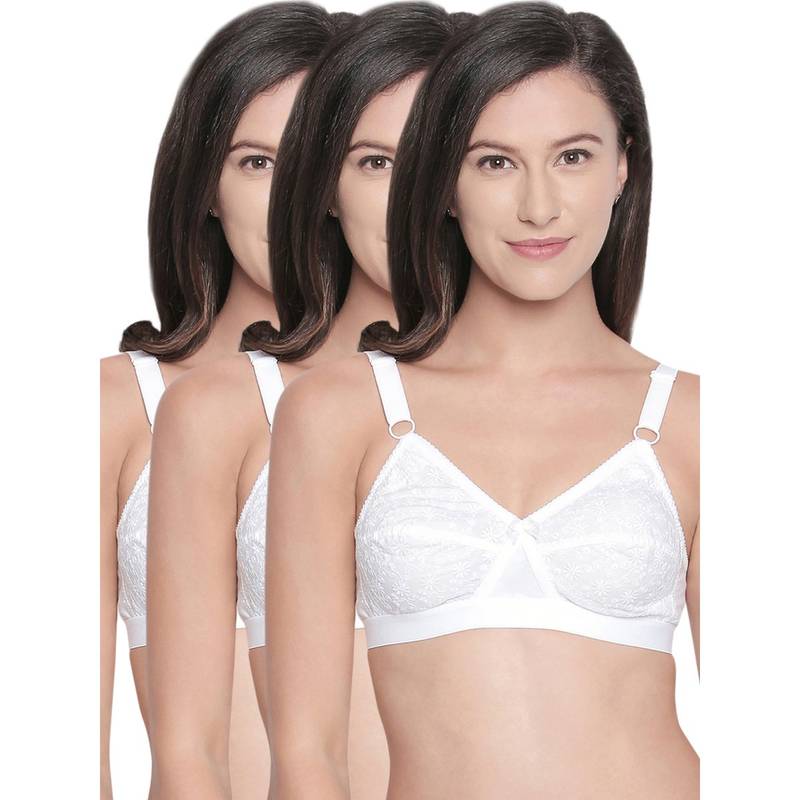 Bodycare 100% Cotton Lightly Padded Non Wired T-Shirt Bra (Pack of 3) (38C)