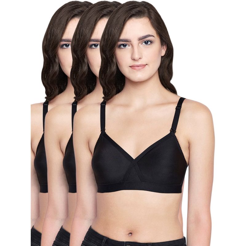 Bodycare 100 Cotton Non Padded Non Wired Seamless Bra (Pack of 3) (32C)